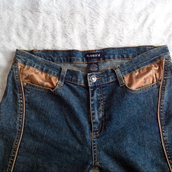 y2k Playboy Flare Jeans SOLD ON DEPOP :) - Picture 2 of 6